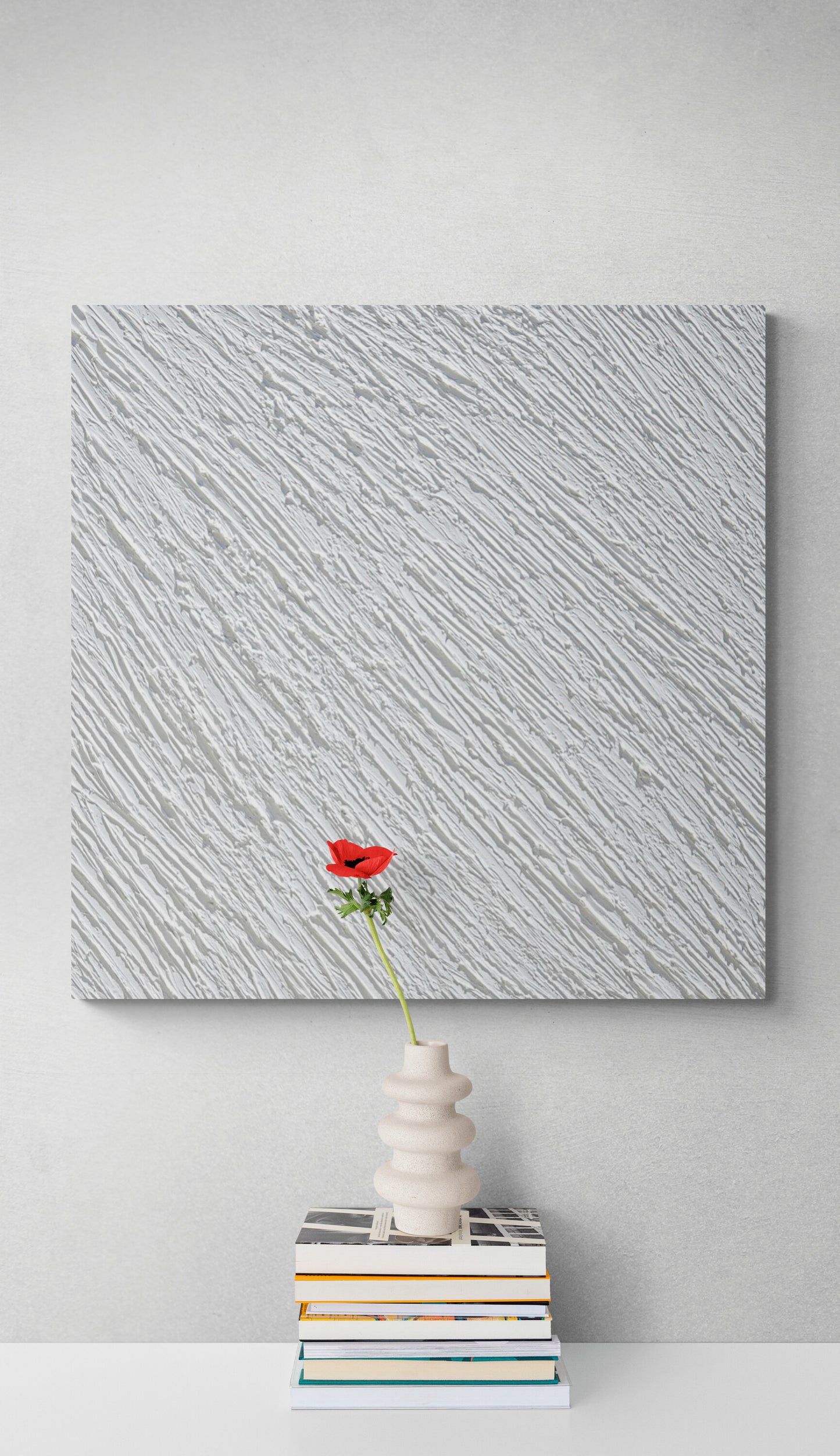Abstraction WHITE 5 https://www.sophiahyunart.com/products/abstraction-white-5 Original Abstract Painting relief on canvas 20" x 20"&nbsp; Unframed Hand Signed by Artist and Dated in the back&nbsp; Ready to hang Certificate of Authenticity&nbsp;